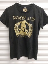 Moan Aabe Templar Knight Mask Graphic Petite Womens L T-Shirt Made In USA