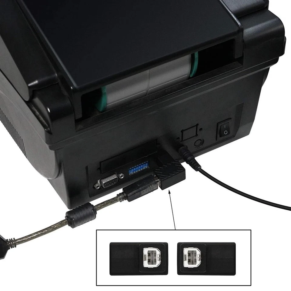 USB B 2.0 Male Down Angle to USB B Female Printer Extension Adapter - Image 3 of 3