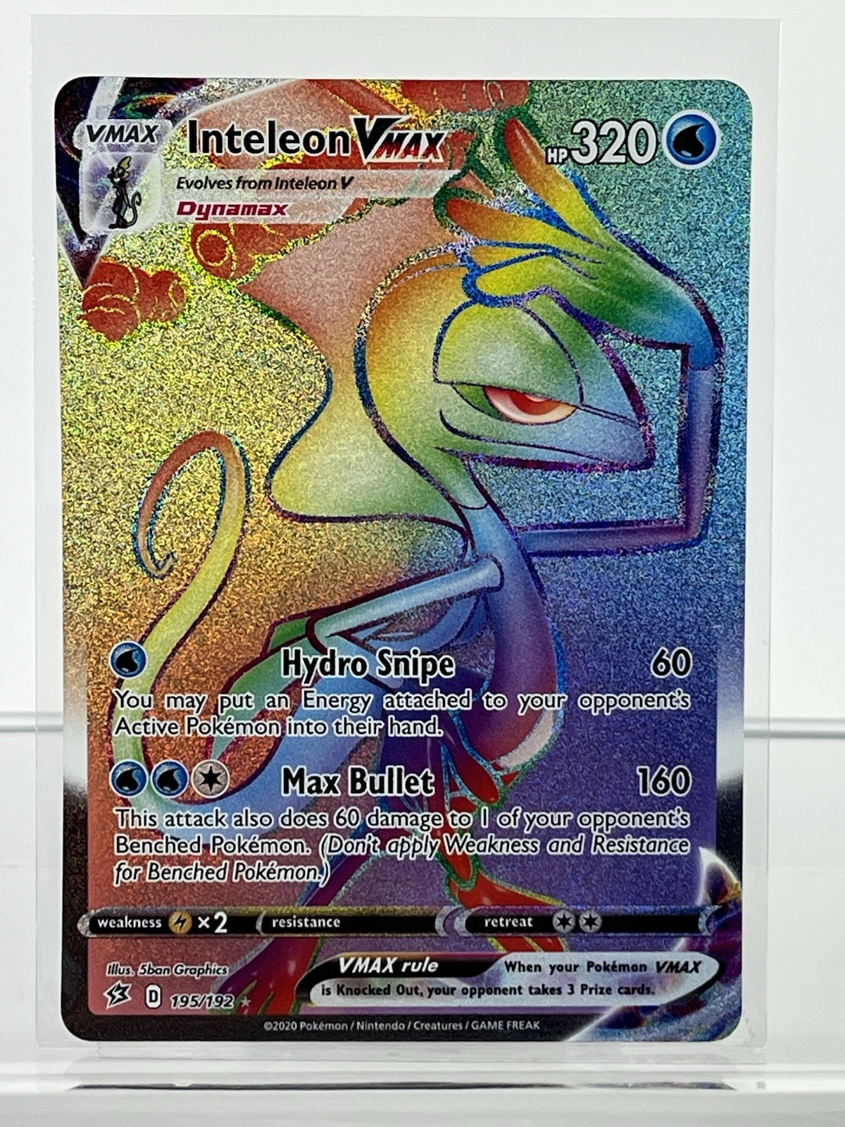 Pokémon Inteleon VMAX 195/192 Rebel Clash Secret Rare Full Art Holo - NM