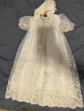 Vintage Style Baby Christening Dress With Bonnet