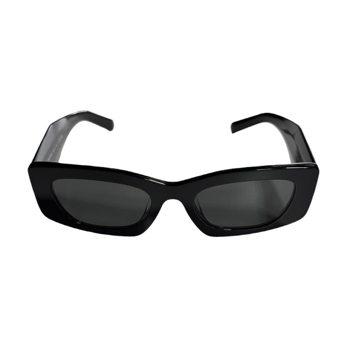 PRADA Triangle Logo Sunglasses Black Acetate Rectangle Used
