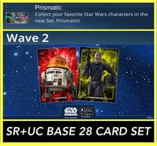 WAVE 2 PRISMATIC SR+UC 28 CARD SET-STAR WARS CARD TRADER