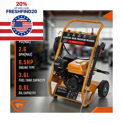 #ad 3950 PSI Gas Pressure Washer 5 Nozzles Gas Powered Washer 6.5HP 2.6 GPM 212cc $272.99