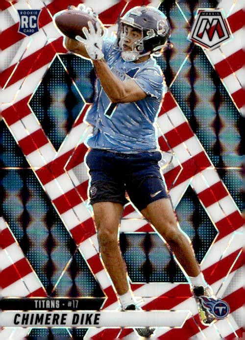 2025 Panini Mosaic #356 Chimere Dike Mosaic Red & White Stripe Rookie