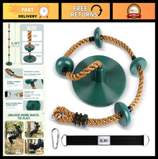 Climbing Rope Disc Swing Seat Set - Playground Accessories with Bonus Strap