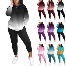Womens 2Pcs Outfits Casual Long Sleeve Sweatsuits Jogger Tracksuits Lounge Sets