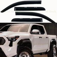 For 2024-2026 Toyota Tacoma 4DR Double Cab 4PC SMOKE Door Vent Visors Rain Guard