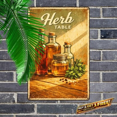 Sunlit Herbal Aromas Metal Sign 8x12 Botanical Kitchen Art