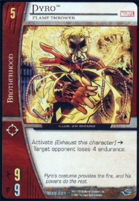 VS System: Pyro, Flame Thrower [Played] Marvel X-Men Starter TCG CCG Classic Mar