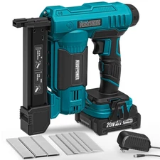 ALLOYPOWER 18 Gauge Nail Gun Battery Powered, 2 in 1 Cordless Brad Nailer/Ele...