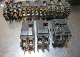 13 PC SQUARE D 10 15 20 30 50 60 AMP CIRCUIT BREAKERS