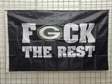 Green Bay Packers Flag 3ftx5ft Black Packers F The Rest Flag Banner NFL 