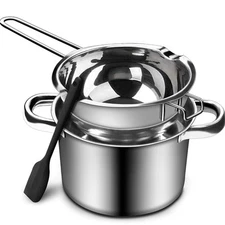1000ML 1QT Double Boiler Chocolate Melting Pot with 2.3 QT 304 Stainless Steel P