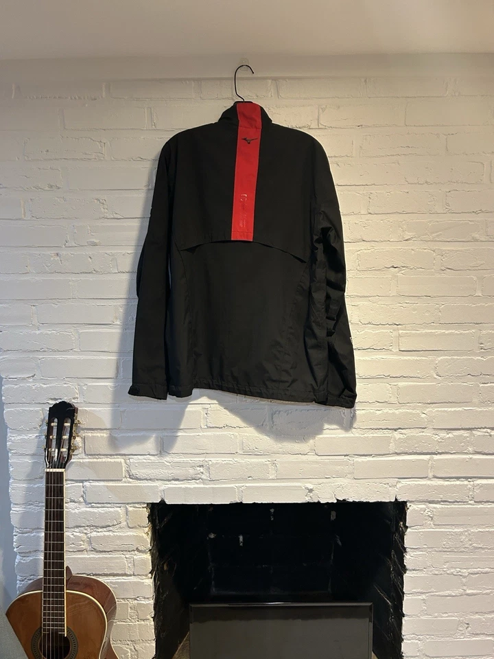 Chaqueta impermeable Mizuno ImpermeLite para hombre/negra cremallera completa/mediana Foto 4 de 4