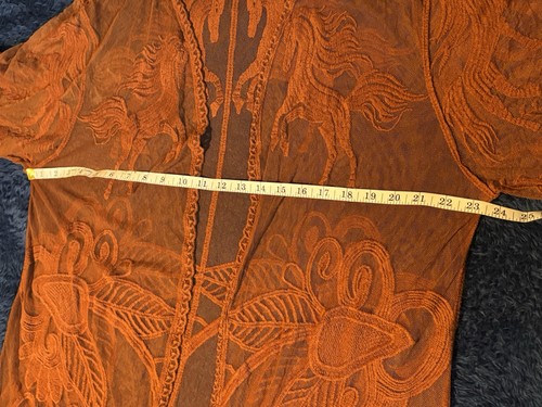 Kimono Floral Caballo Encaje Largo Terracota Shyanne Country Talla L/Xl Western Boho - Imagen 11 de 14