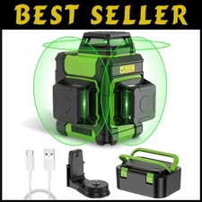 Rechargeable 3D Laser Level Tool - Hard Carry Case Included