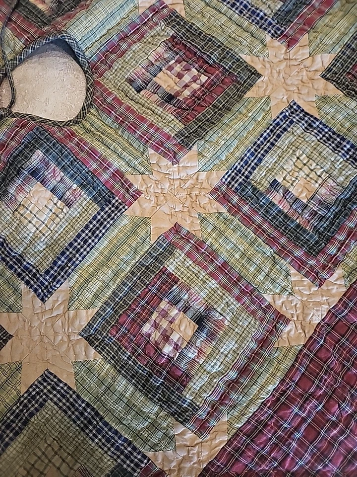 Victorian Heart 48" Christmas Tree Skirt Quilted Patchwork Country Farmhouse  - Image 2 of 4