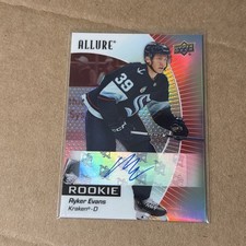 Ryker Evans 2023-24 UD Allure Rookie Auto #149 Kraken