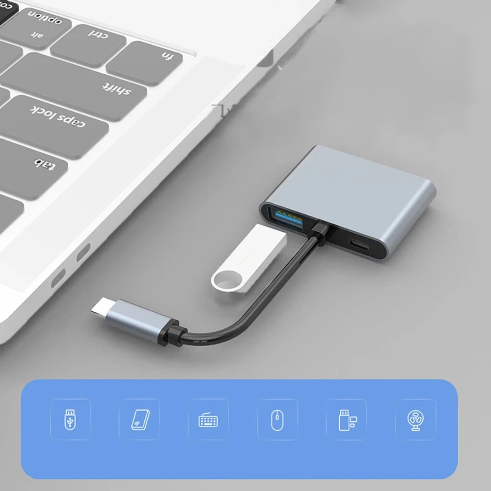 Usb Hub USB C to HDMI-compatible Splitter Type-c to Dual USB 3.0 Docking Station