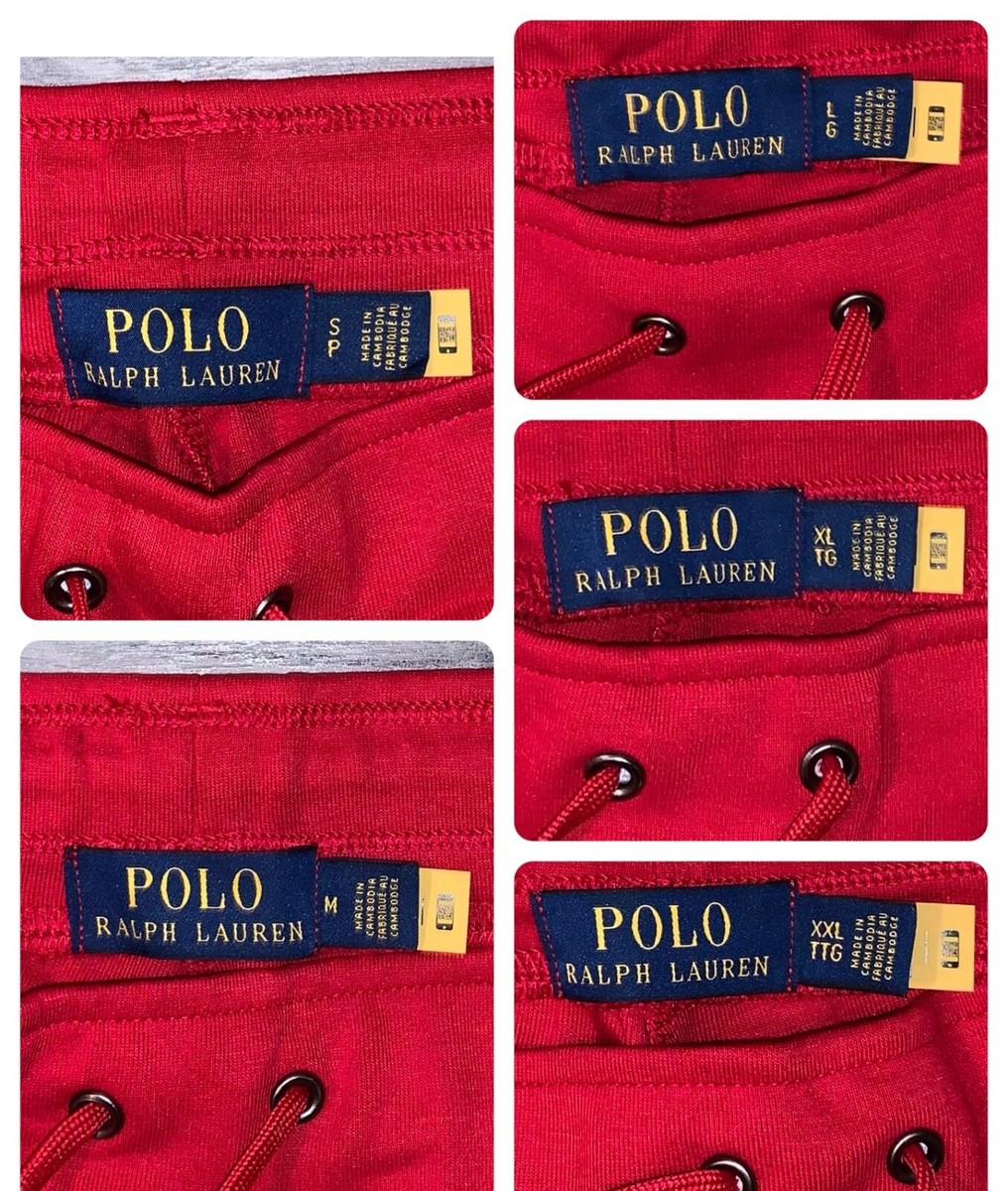 POLO RALPH LAUREN Men's Red Double Knit Tech Jogger Pants Size