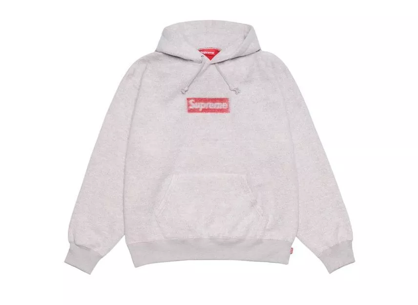 Sweat à capuche Supreme Inside Out Box Logo gris bruyère