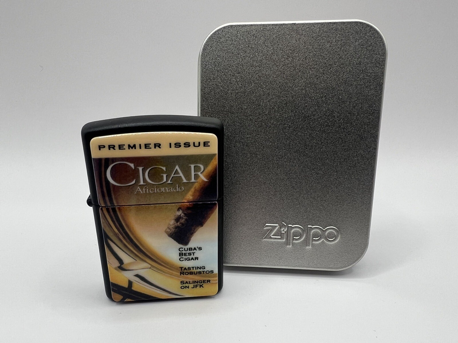 ZIPPO 1996 CIGAR AFICIONADO MAGAZINE PREMIER ISSUE LIGHTER UNFIRED IN