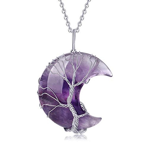 10 Pcs Healing Crystal Necklace Set For Women - Chakra, Evil Eye, Tree Of Life, Sun Moon Pendants - View #9