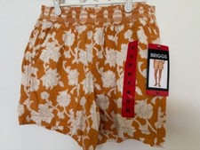 Briggs Womens M Shorts Orange with Floral print new w/tags