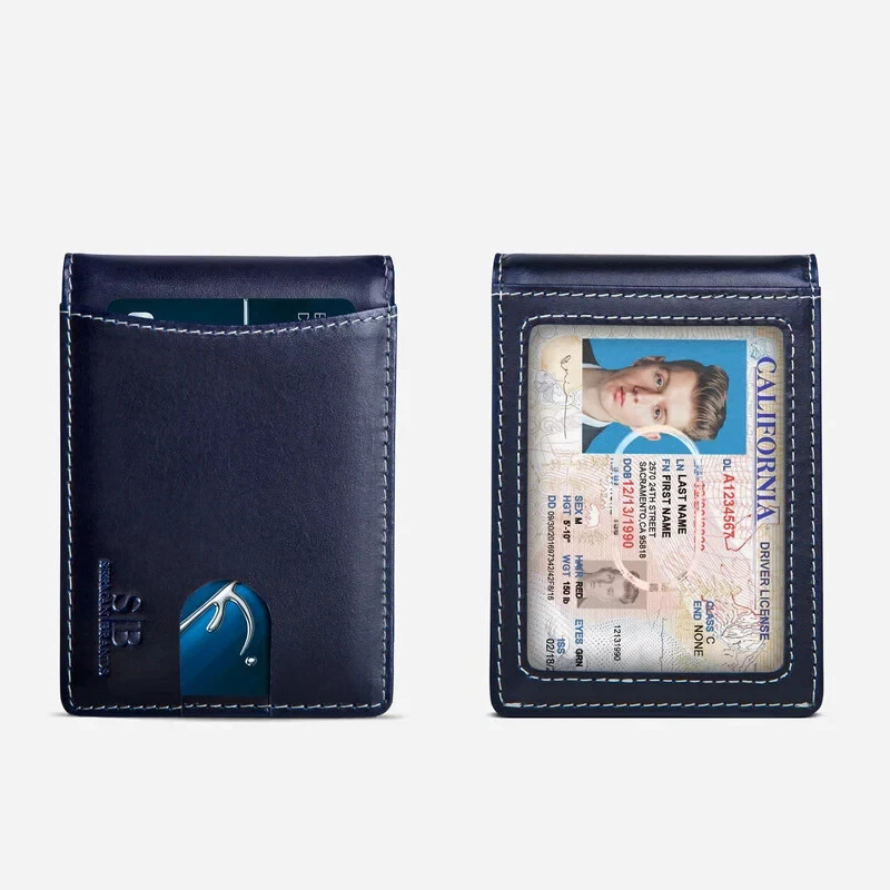 SERMAN BRANDS- Genuine Leather RFID Blocking Slim Minimalist Front Pocket Wallet - Image 2 of 3