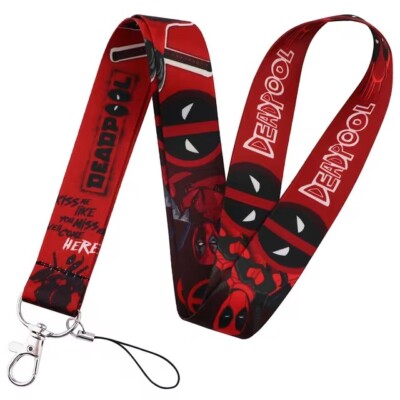 Deadpool Superhero Movie Themed Lanyard ID Badge Key Holder