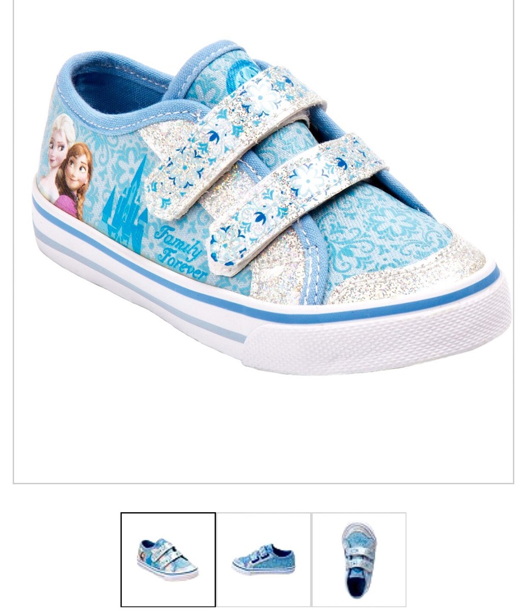 Disney Frozen Toddler girl Elsa Anna Mary Jan blue white sparkle