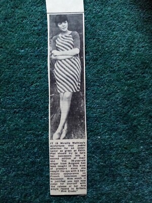 Ot11  Ephemera 1966 picture singer mirielle mathieu 