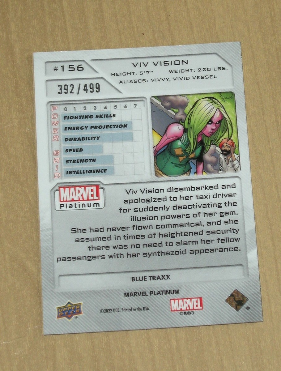 2024 Upper Deck Marvel Platinum Blue Traxx VIV VISION #156