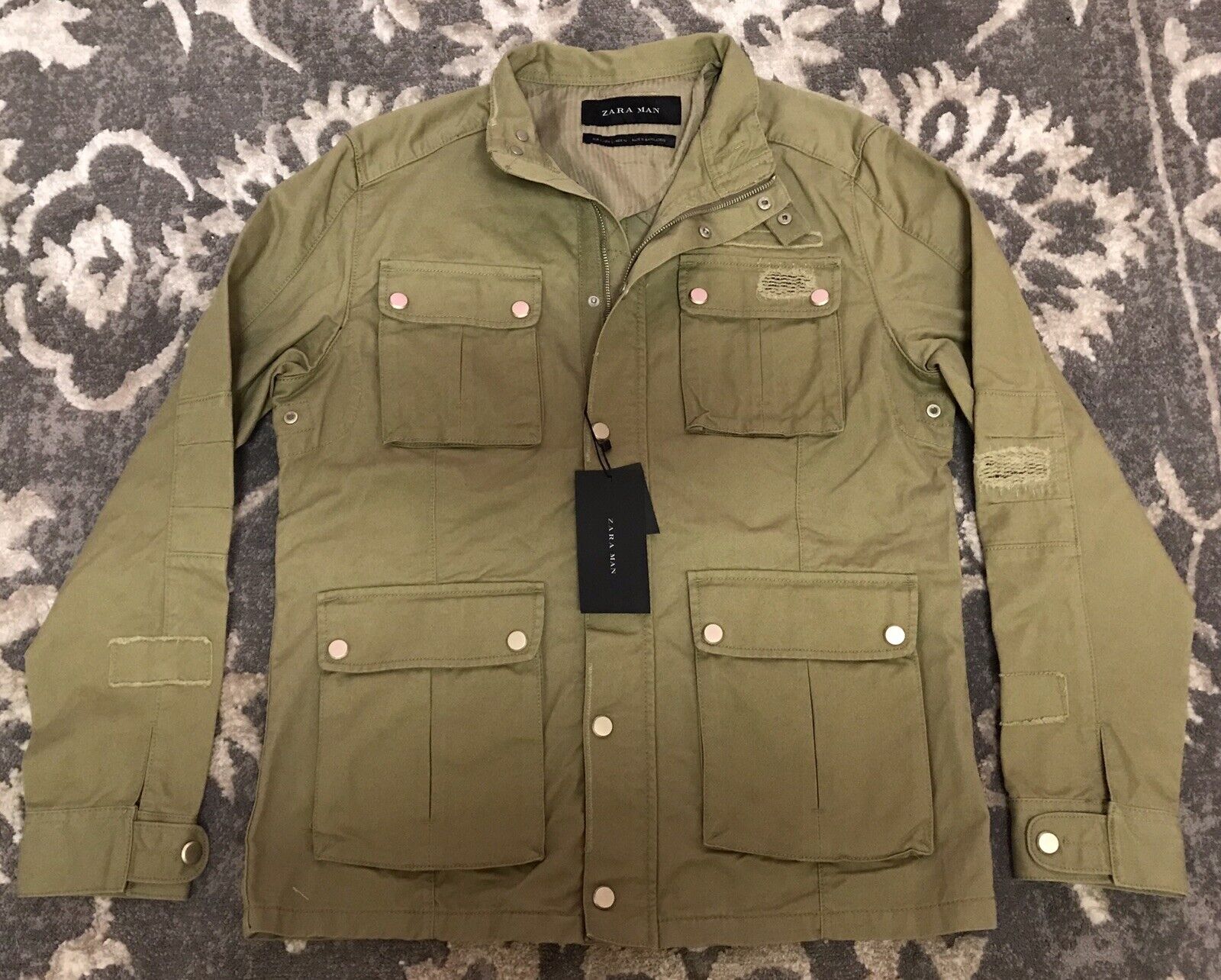 zara man olive green jacket