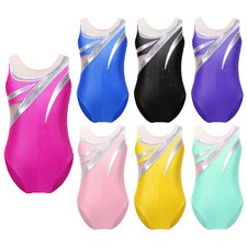 Gymnastics Leotards for Girls Sleeveless Sparkle Athletic Ballet Dance Leotard