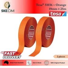 Tesa Tape 51036 - Orange PET cloth tape High abrasion protection 2 Pack