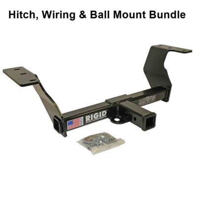 Rigid Hitch (R3-0511-1KBW) Class III 2 Inch Receiver Trailer Hitch Bundle