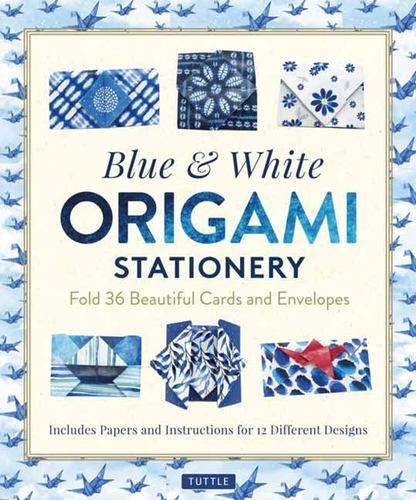 Blue and White Origami Stationery Kit with 36 Cards, Envelopes, Instructions & 12 Projects by Tuttle Studio