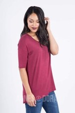 Agnes  Dora  Hi-Lo Tunic Solid Ruby XSmall NWT