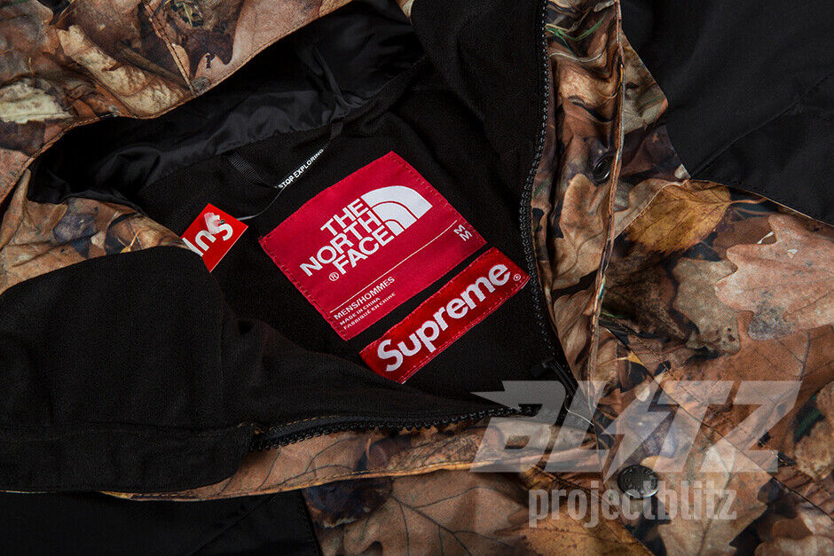 SUPREME THE NORTH FACE MOUNTAIN LIGHT JACKET LEAVES M XL TNF MULTICOLOR