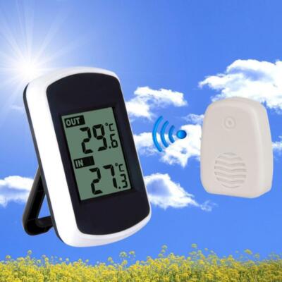 Digital Wetterstation Innen Außen LCD Thermometer Wireless Funk mit Außenfühler/