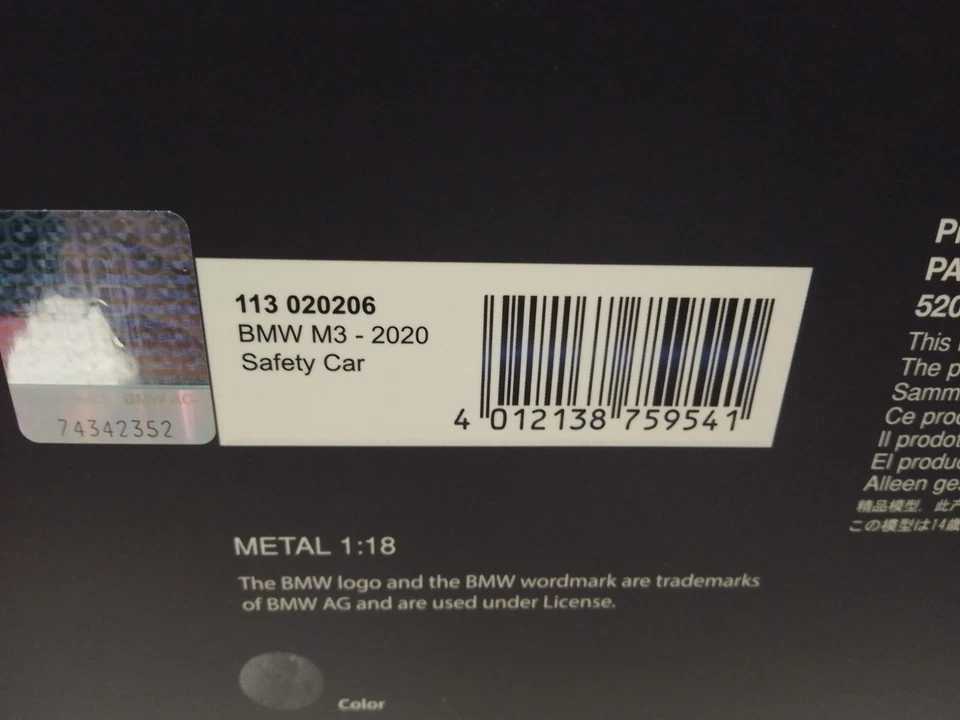 Minichamps BMW M3 Safety Car MotoGP 2020 1/18 113020206 - Immagine 4 di 4