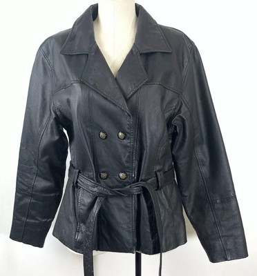 Genuine Black Leather Jacket Size XL 90s Y2K Jacket Sergio 