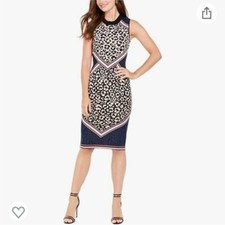 Vince Camuto animal print sweater dress ladies size L NWT