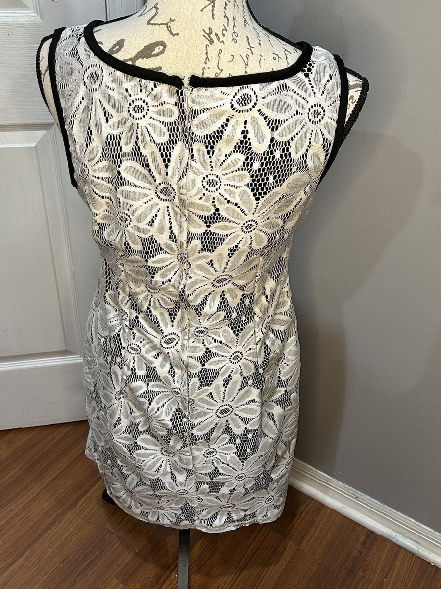 Madison Leigh Womens White Lace Floral Sleeveless Dress Size 8 | eBay