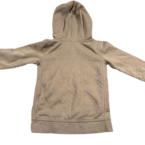 Nike Kids Tan Beige Fleece Long Sleeve Graphic Print Logo Pocket Pullover Hoodie - Picture 3 of 8