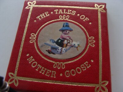 VTG 1977 Kurt Adler Tales Of Mother Goose Red Gold Mini Book Christmas Ornament