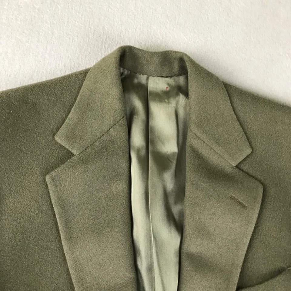 VTG Polo Ralph Lauren Blazer Mens 42 Long Green 100% Camel Hair Button Lined USA - Image 2 of 4