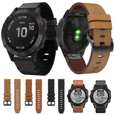 For Garmin Fenix 5X 5 6 6X 6S 7 7X 8 E Genuine Leather Watch Bracelet Band Strap