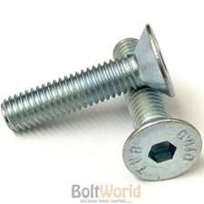 M12, 10.9 GRADE ZINC COUNTERSUNK CSK SOCKET CAPS SCREWS, ALLEN KEY BOLTS HEX